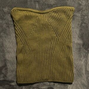 Olive Green Ribbed Tube Top